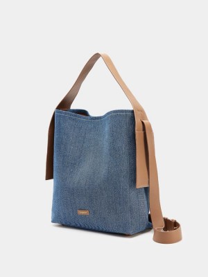 Women's Songmont Drippy Large Tote Bags Blue | CLW2980YK