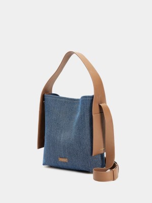 Women's Songmont Drippy Medium Tote Bags Blue | RHD5887VU